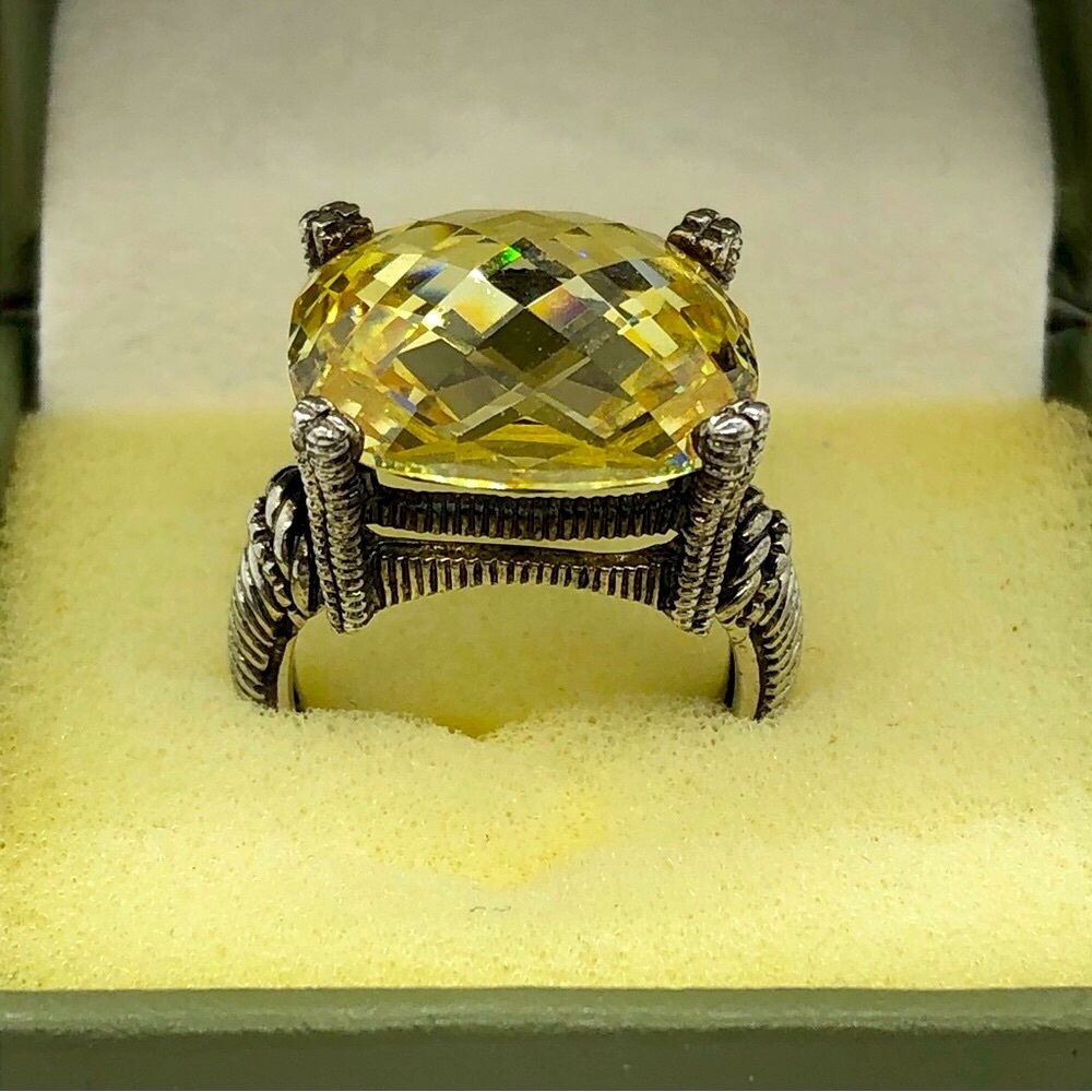 EYE-CATCHING JUDITH RIPKA YELLOW FACETED RING - Picture 9 of 9